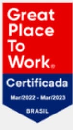 Selo GPTW Certificada, válido de março de 2022 a março de 2023